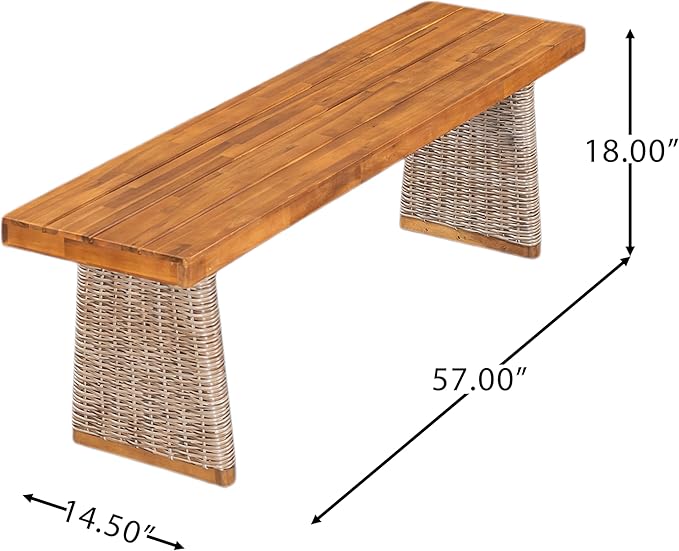 Christopher Knight Home Pasco Acacia Wood Outdoor Dining Table Set - Image 6