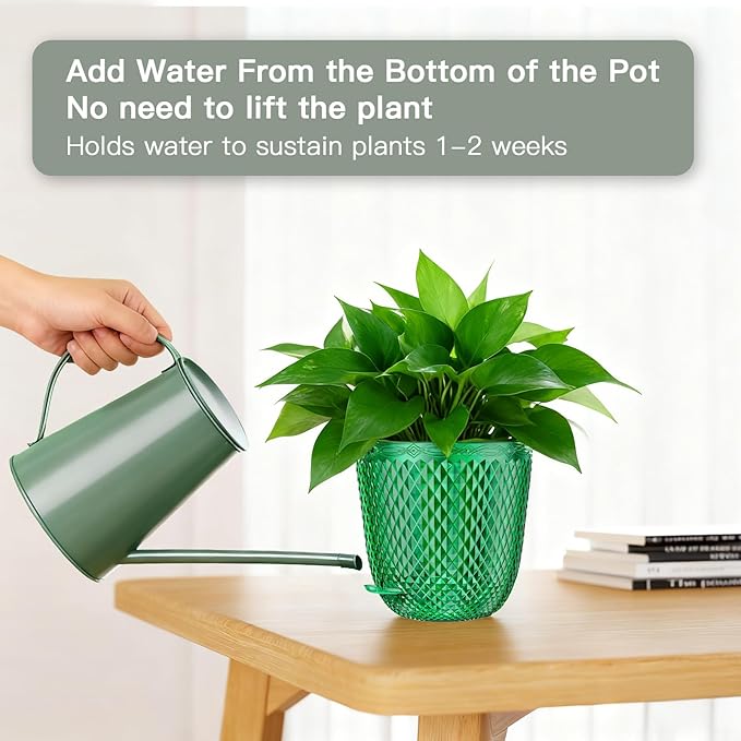QCQHDU Self Watering Hanging Pots, 2 Pack 5.7 Inch Hanging Planters - Image 4
