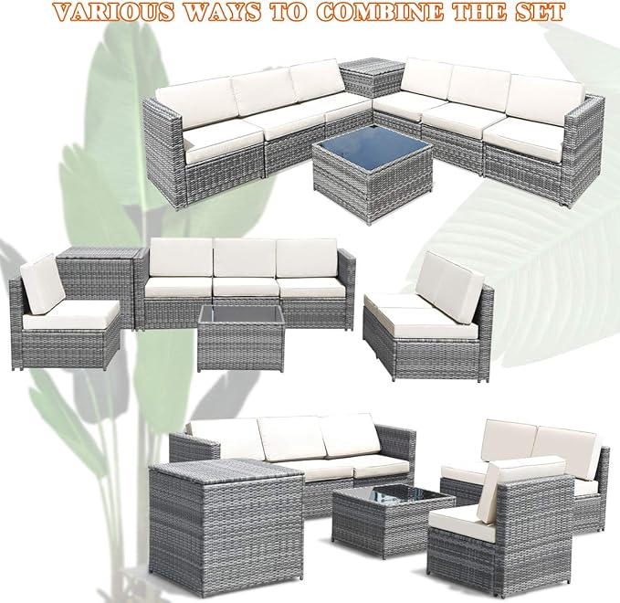 Tangkula 8 Pieces Wicker Patio Furniture Set - Image 8
