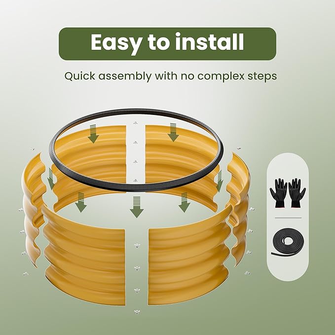 ZXZYHFTY Round Galvanized Raised Garden Bed kit, Round Large Metal Raised - Image 5