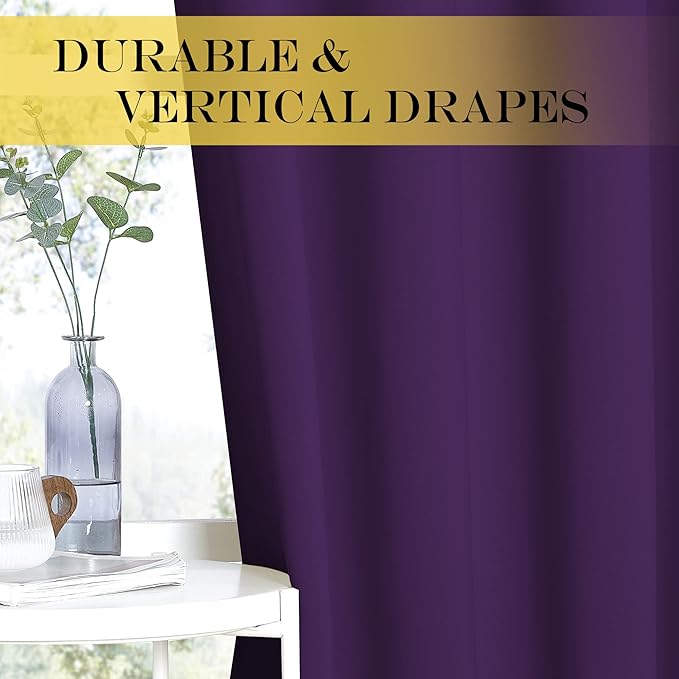 NICETOWN Blackout Sliding Door Curtains 84 Inch Length, Extra Wide Room Divider - Image 4