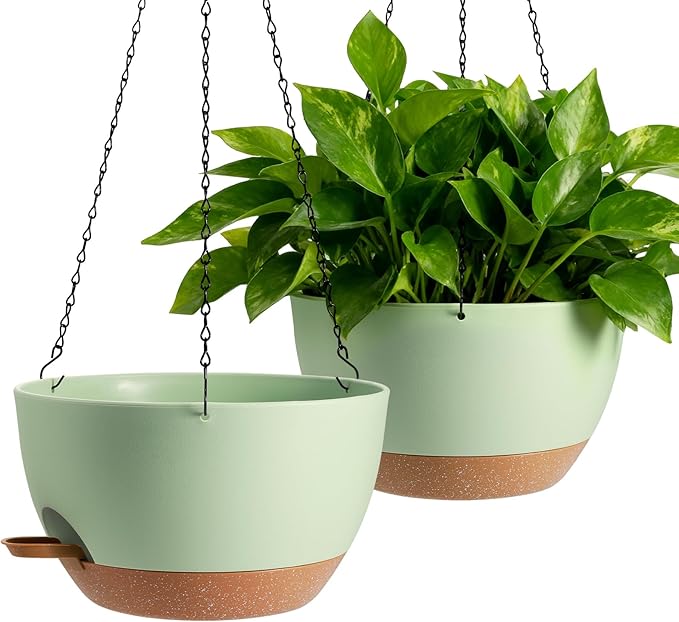 13-inch Oversized Hanging Planter Set of Two, Planters by Unknown