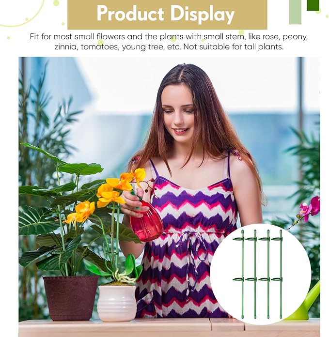 meekoo 120 Pcs Adjustable Garden Plant Support Stakes Single Stem Plant Cage - Image 5