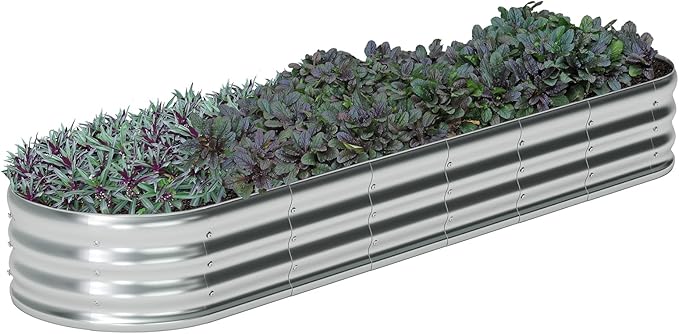 zizin Galvanized Raised Garden Bed Metal Oval Raised Garden Beds Outdoor by zizin