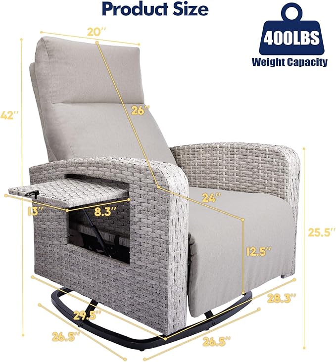 Outdoor Recliner Chair, Wicker Patio Recliners - Image 2