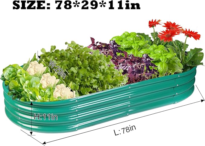 Raised Garden Bed Galvanized Planter Box Outdoor, Rot-Resistant Metal Garden - Image 2