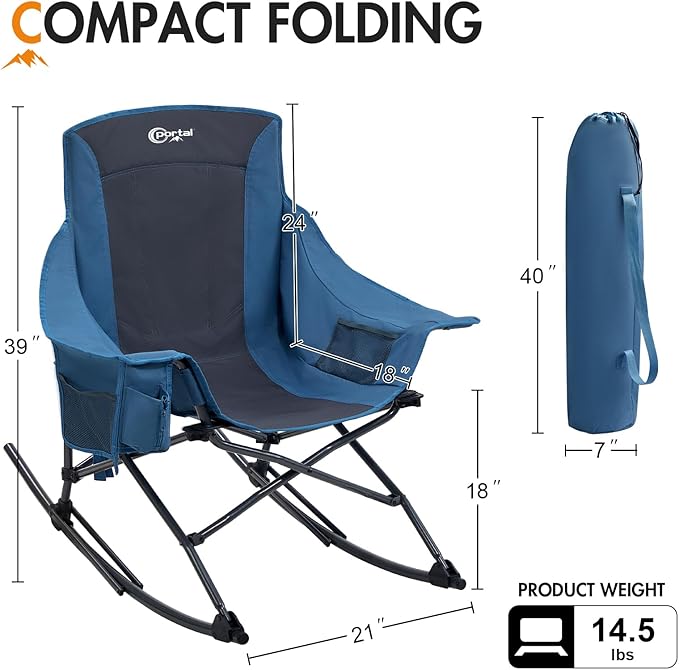 Portal Outdoor Rocking Chair Camping Folding Portable Rocker - Image 2