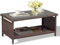 VINGLI Outdoor Wicker CoffeeTable Patio Coffee Tables by VINGLI