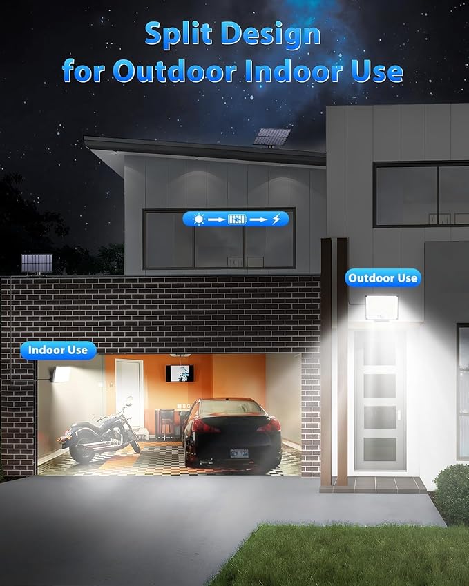 Solar Lights for Outside, 172LED 3Modes Split Motion Sensor Outdoor Lights - Image 2