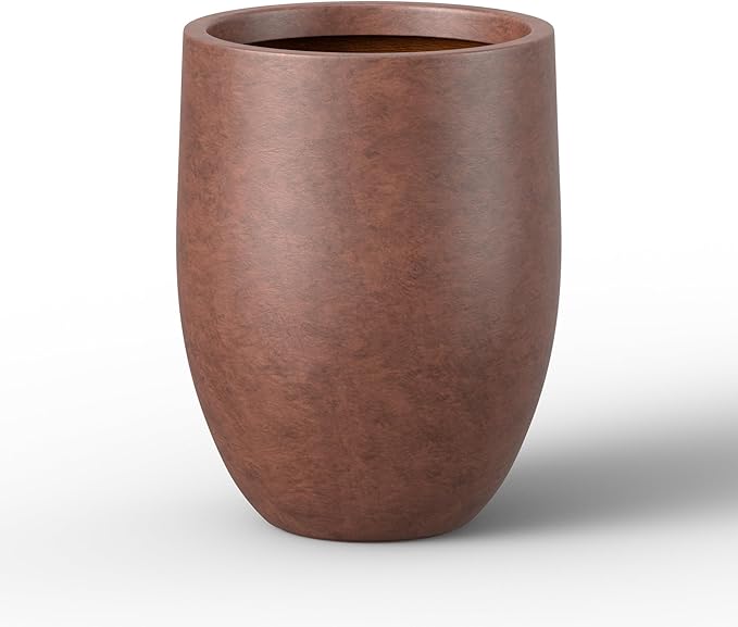 Kante 21.7 Inch Tall Concrete Planter, Large Indoor Outdoor Plant Pot by Kante