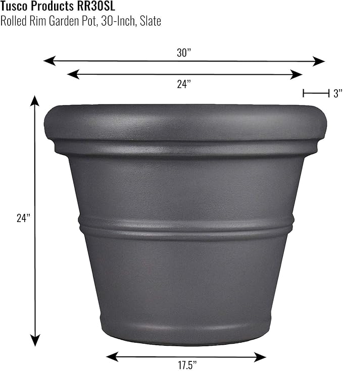 Tusco Products Rolled Rim Garden Planter - Image 2