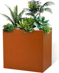 Rusted Metallic Heavy Rectangular Planter 30" x 12" x 24" by DISCOVERINGBEAUTY