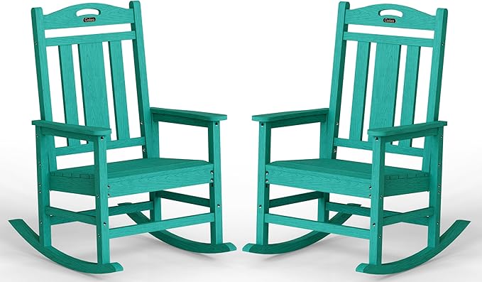 Ciokea Oversized Outdoor Rocking Chairs Set of 2, 380lbs Heavy-Duty Large Patio by CIOKEA