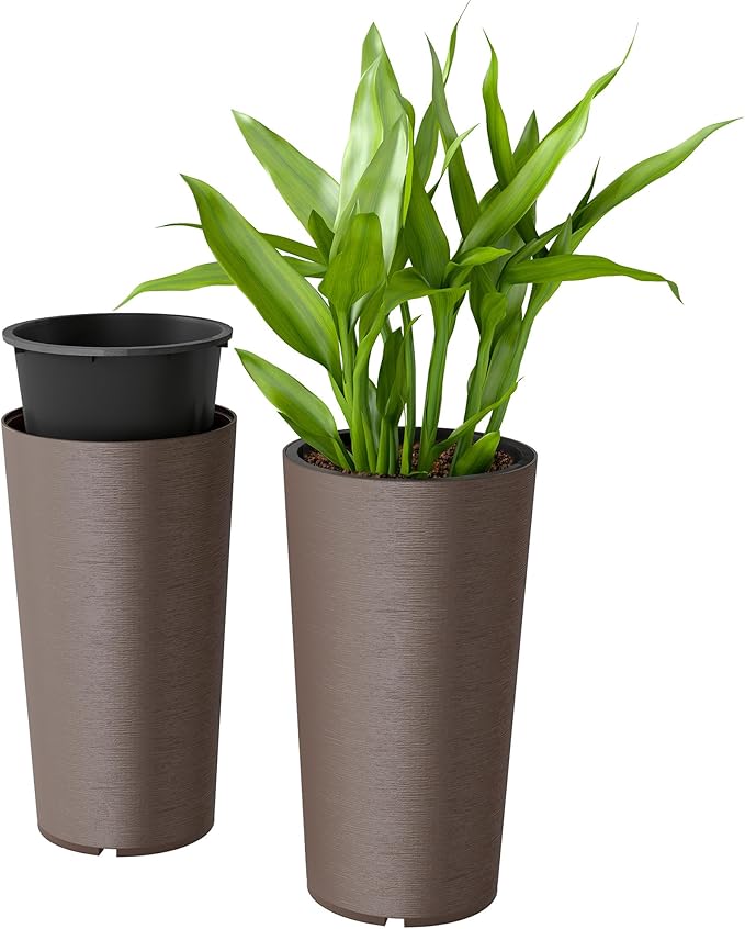 Outsunny 29 Inch Tall Planters for Outdoor Plants, Stackable Large Planters for by Outsunny