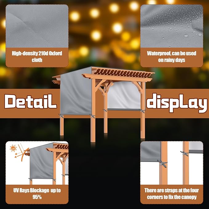 Universal Pergola Replacement Canopy Outdoor Canopy Shade Cover Waterproof - Image 3