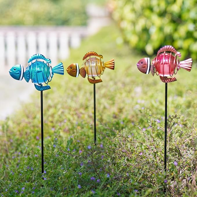 Fish 3Pack 21.3''H Outdoor Figurine Lights, Decorative Garden Stake - Image 7