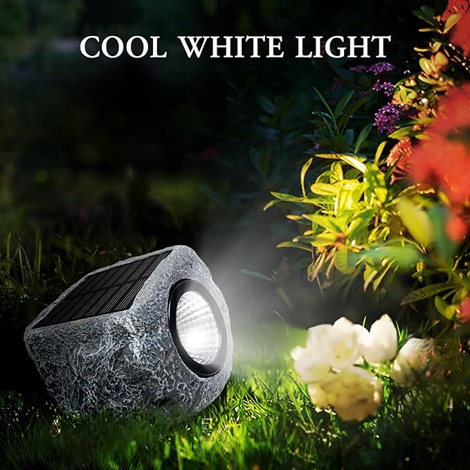 Solar Rock Lights Outdoor 1 Pack, Bright Solar Spotlights Outdoor Waterproof - Image 2