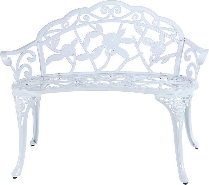 Mandolin Outdoor Benc Park Garden Chair, All Chair Anti Rust Cast Aluminum - Image 3