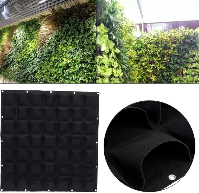 Hanging Planting Grow Bags, 49 Pockets Hanging Vertical Wall Planter Wall - Image 5