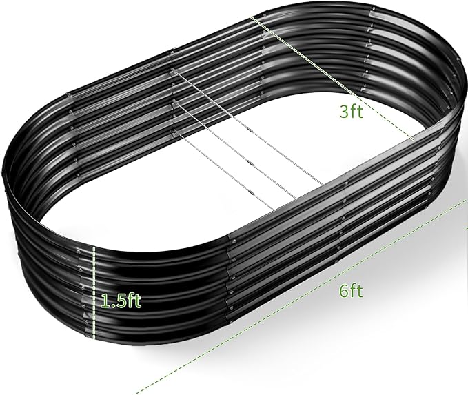 Land Guard 6x3x1.5ft Galvanized Raised Garden Bed Kit, Metal Planter Boxes - Image 2