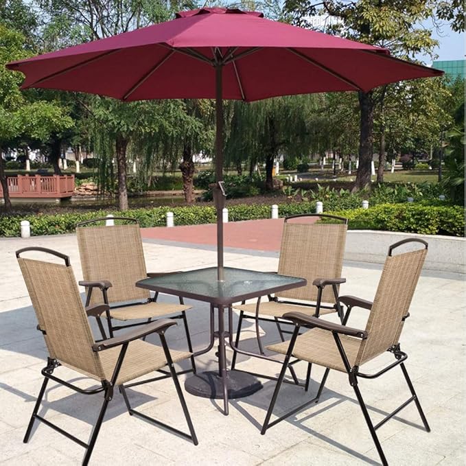 Devoko Patio Folding Chair Deck Sling Chair Camping Garden Pool Beach Using - Image 7