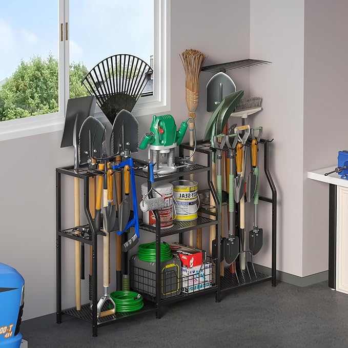 keomaisyto Garden Tool Organizer, Heavy Duty Yard Tool Tower Rack - Image 5