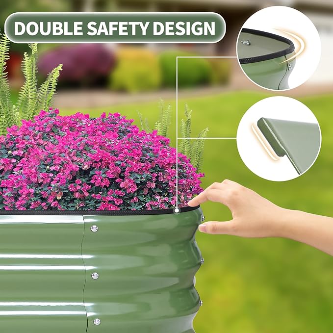 1MORE Galvanized Raised Garden Bed- Planter Garden Boxes Outdoor, Raised Beds - Image 4