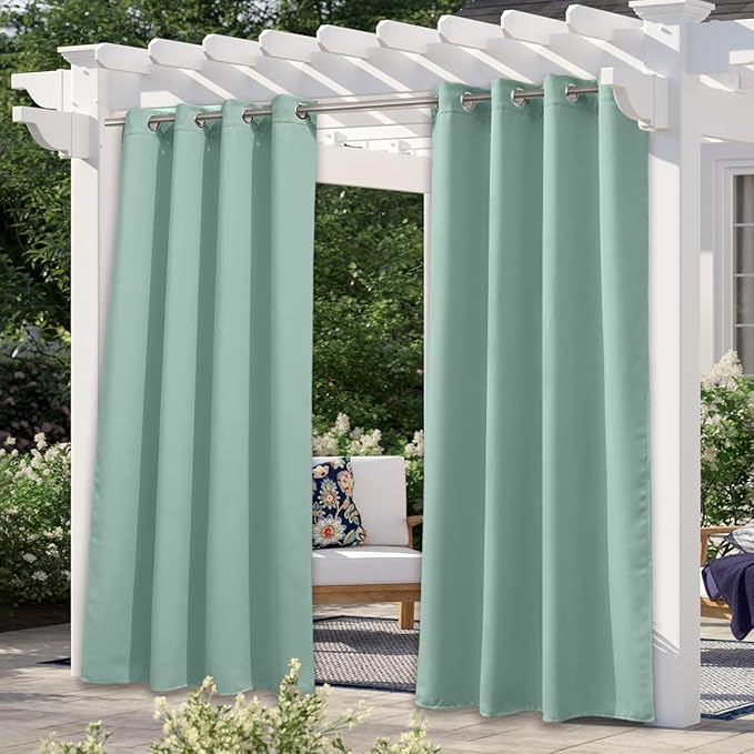 NICETOWN Outdoor Curtains for Patio Waterproof 84 inches Long 2 Panels by NICETOWN