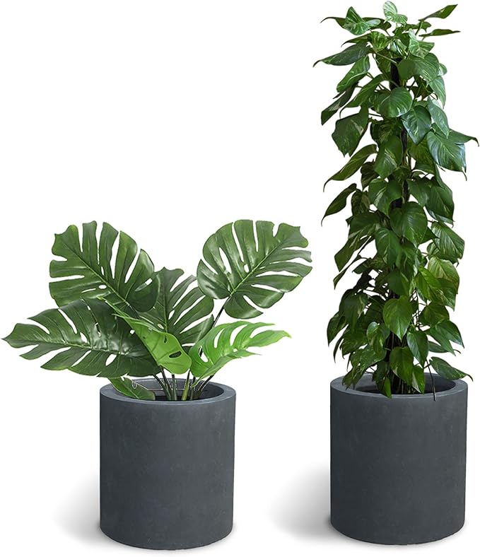 Kante 15.7" Dia Round Concrete Planter, Modern Style Large Cylindrical Plant Pot - Image 6