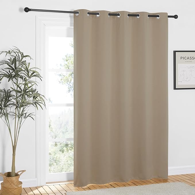 NICETOWN Taupe Blackout Curtains 84 inch Length, Grommet Top Room Darkening - Image 7