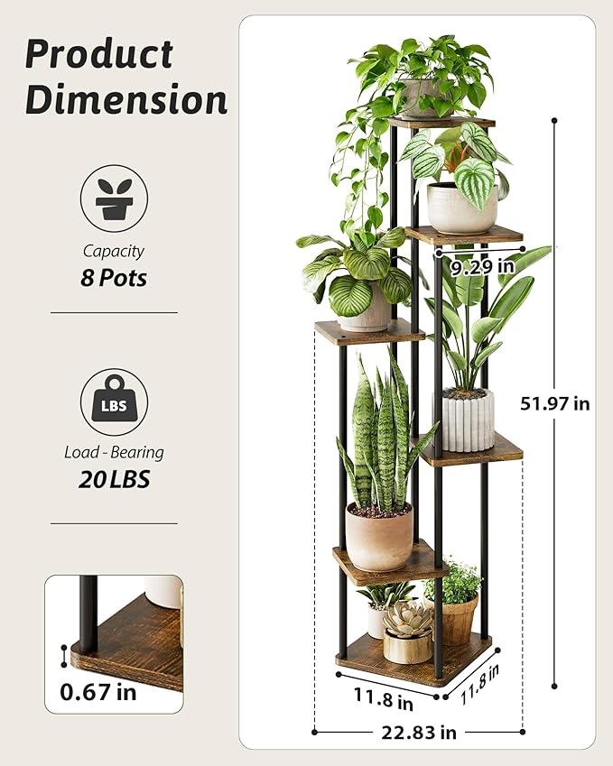 Corner Plant Stand Indoor 6 Tiered Plant Shelf - Image 4
