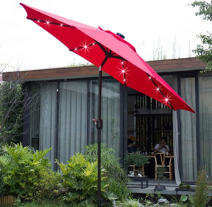 Sunnyglade 9' Solar LED Lighted Patio Umbrella - Image 6
