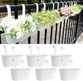 10" Hanging Flower Pots, Railing Planters Fence Pot by JOYFERNAL