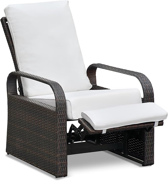 ART TO REAL Outdoor Recliner, Automatic Adjustable Wicker Lounge Recliner Chair - Image 9