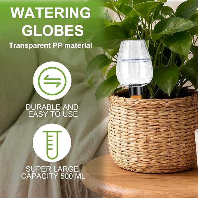 8 Pcs Plant Watering Globes Self Watering Planter Insert Plants Top Fill Water - Image 5