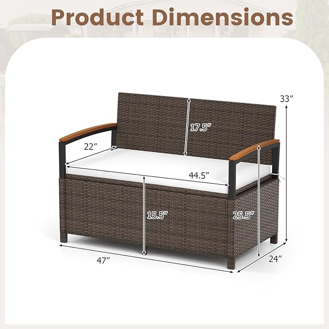Tangkula 46 Gallon Outdoor Bench - Image 2