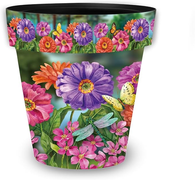 Briarwood Lane Zinnias in Bloom Medium Planter by BriarwoodLane