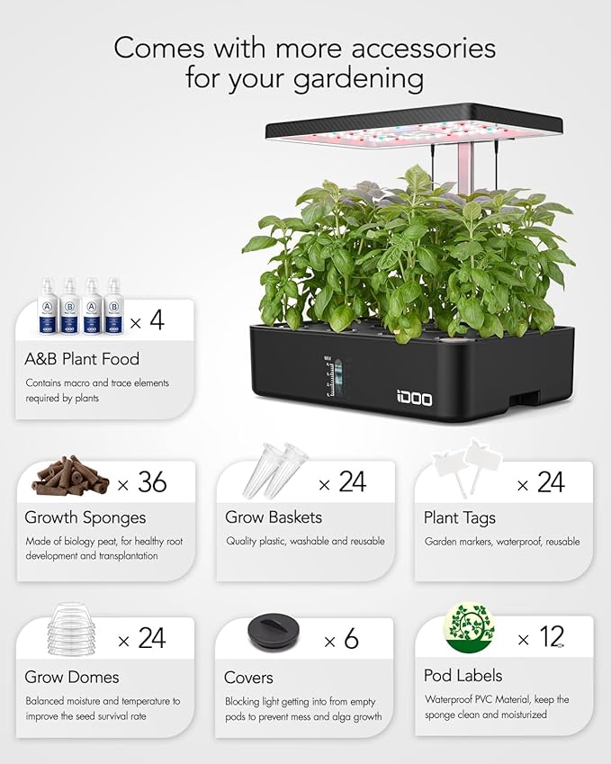 iDOO Hydroponics Growing System Kit 12Pods, Christmas Gifts - Image 3