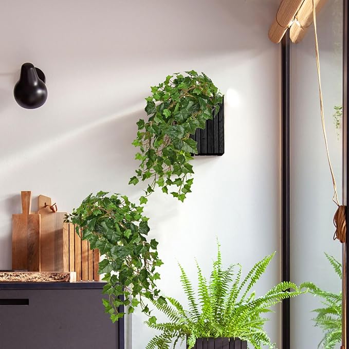 Hollyone 2pcs Artificial Hanging Plants 24" Fake Ivy Vine Faux Ivy Leaves - Image 3
