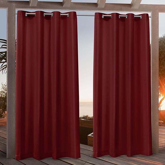 NICOLE MILLER NEW YORK Canvas Indoor/Outdoor Grommet Top Curtain Panel Pair by NicoleMiller