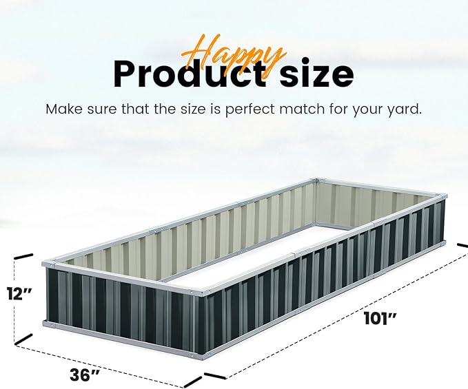 KING BIRD Raised Garden Bed 101" x 36" x 12" 4 Installation Methods - Image 7