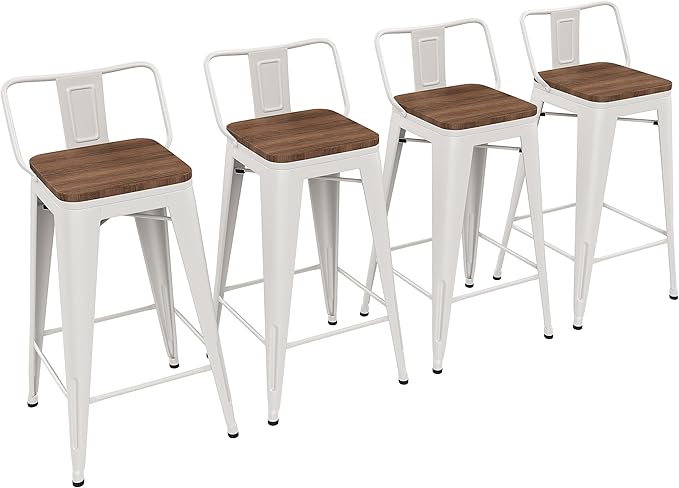 Yongchuang 24 inch Metal Bar Stools Set of 4 Counter Height Barstools Farmhouse by YongchuangInternational