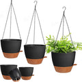 3 Pack Hanging Planter Indoor Outdoor Flower Pots 7/6.5/5 Inch, Self-Watering by Lucieblessdesign