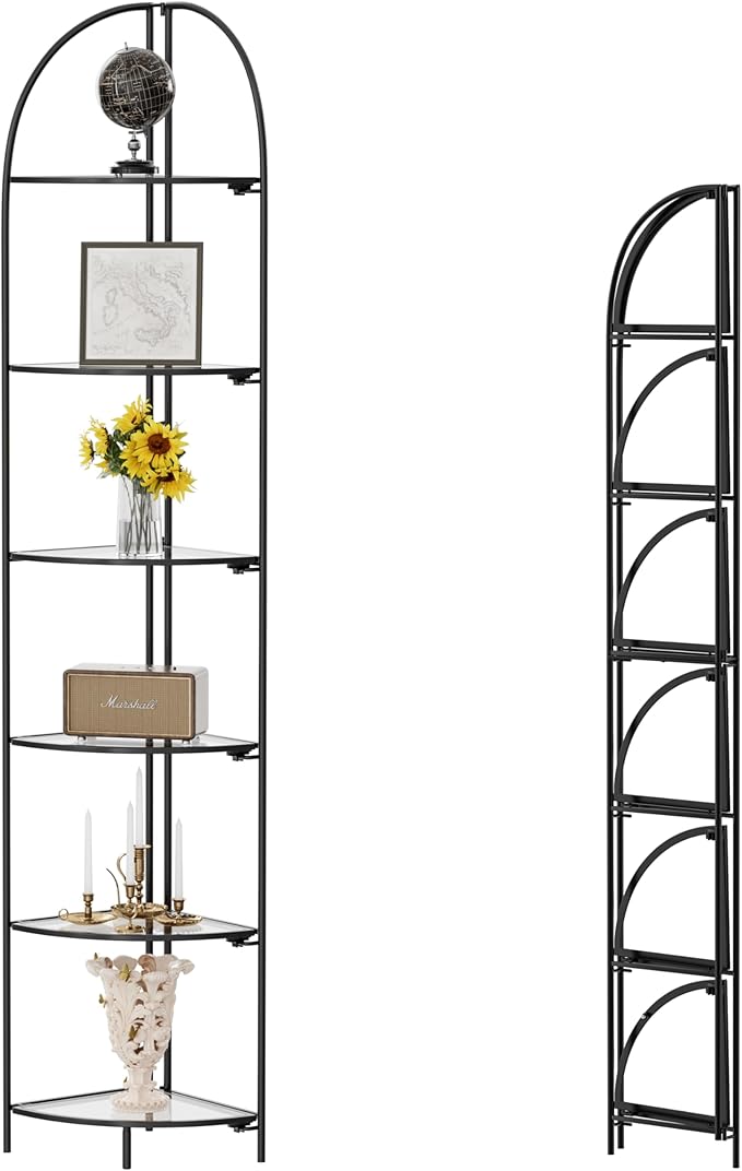 Crofy Foldable 6 Tier Corner Shelf, Metal Corner Plant Stand by CrofyLLC