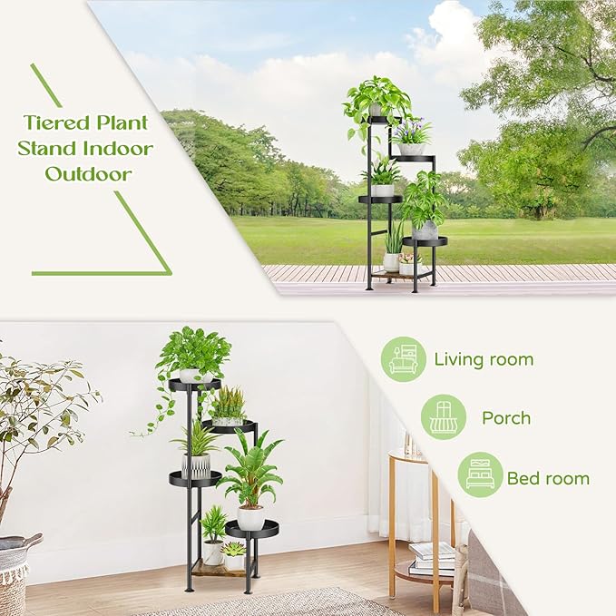 Plant Stand Indoor Outdoor, 5 Tier Metal Flower Pot Shelf Holder Clearance - Image 5
