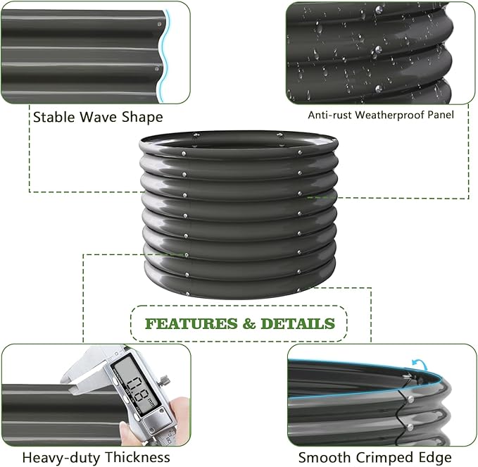 A ANLEOLIFE 2-Pack 3ft x 24” Tall Galvanized Raised Garden Beds Outdoor - Image 3