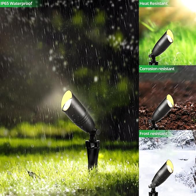 wowlite Low Voltage Spot Lights Outdoor LED 4 Pack, Die-cast Aluminum Landscape - Image 3