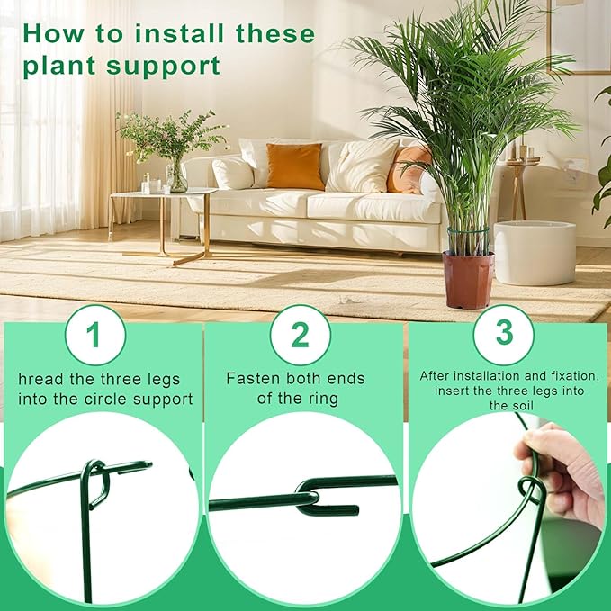 HiGift 3 Pack Peony Cages Support Stakes Ring - Image 5
