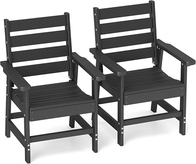 GREENVINES Outdoor Dining Chairs Set of 2 | HDPE | Patio Chair | All-Weather | by GreenVines