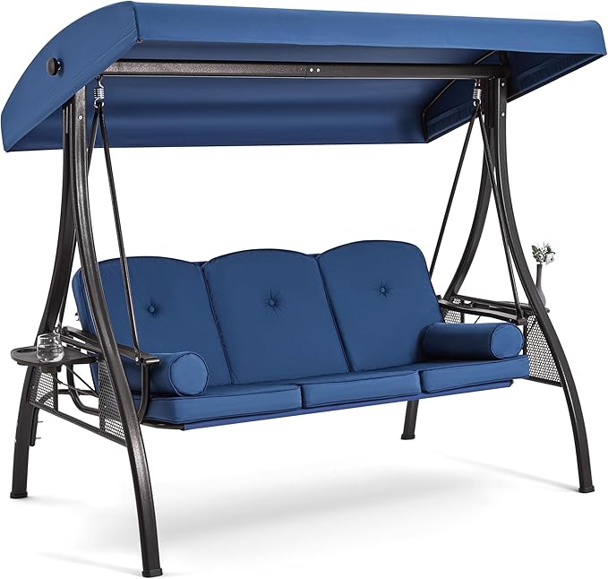 HOMREST 3 Seat Outdoor Porch Swing by HOMREST